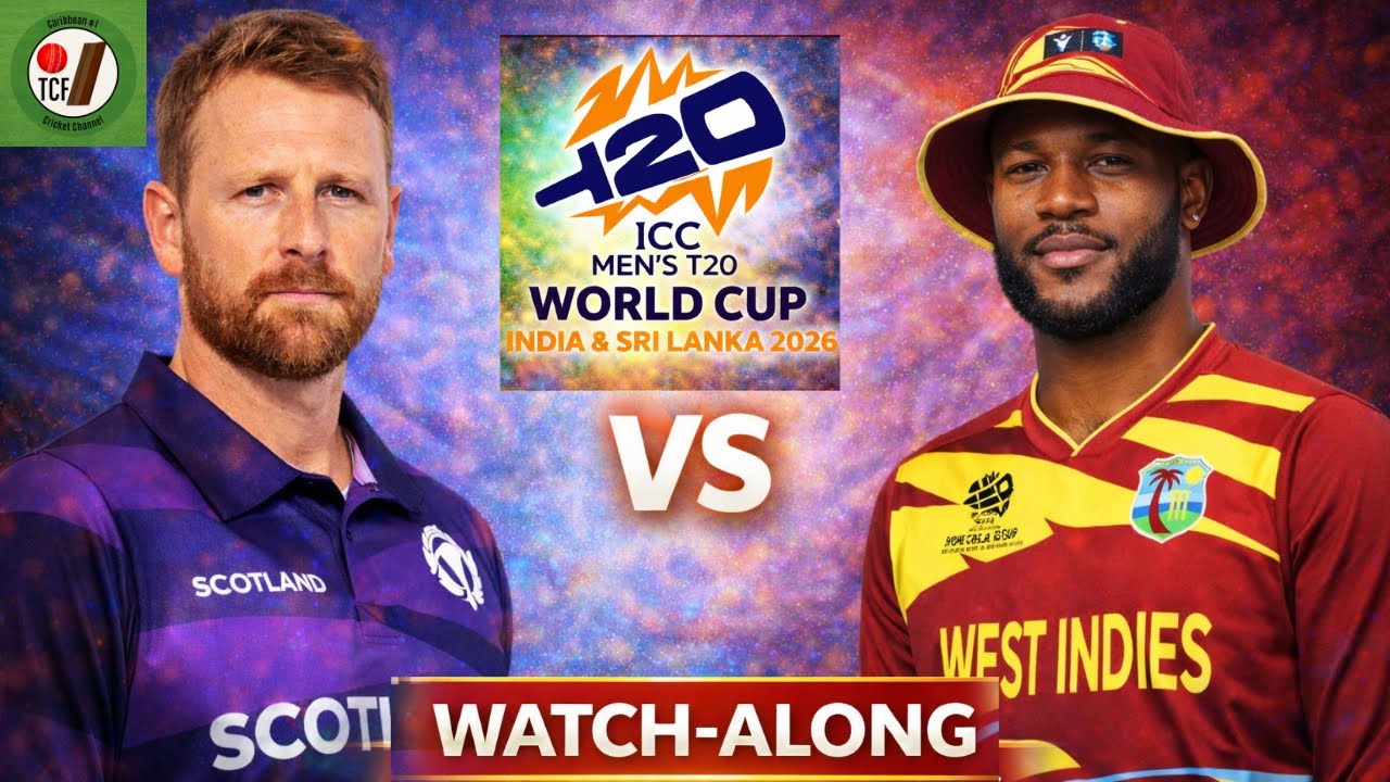 T20 Cricket World Cup 2026 | West Indies vs Scotland (M2)