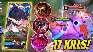 RUBY 17 KILLS!! BEST HERO FOR SOLO RANKED!!🔥RUBY BEST BUILD 2023