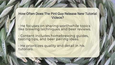 How Often Does The Pint Guy Release New Tutorial Videos? - The Pint Guy