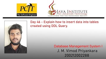 Database Management Systems I - Question set 46 | 1st Year | J.M.Vimod Priyankara | Java Institute