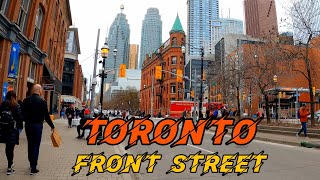 Toronto Walking Tour, Front Street Downtown Toronto Canada, 4K