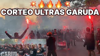 Corteo Ultras Garuda Jelang Laga Indonesia vs Chinese Taipei U23 Kualifikasi AFC 2024