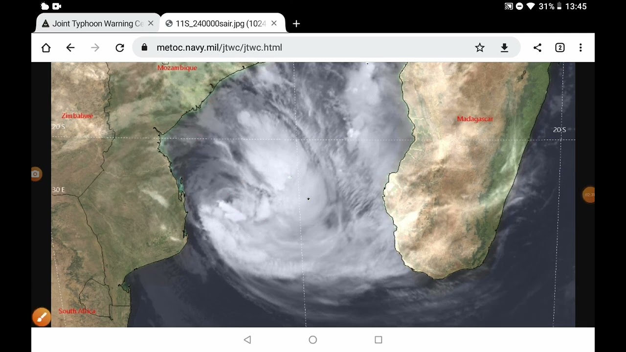 tropical Cyclone Freddie is now making landfall I'm Mozambique. and tropical Cyclone  update