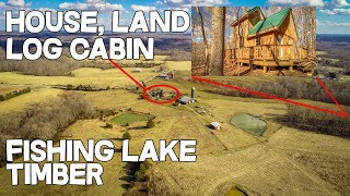 Living off the grid in a Log Cabin, 151 acres House and Land Real Estate