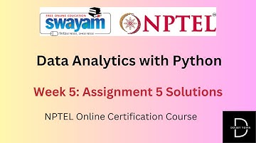Data Analytics with Python Week 5 Assignment Answers ||Jan 2024||  NPTEL