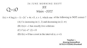 JEE-main 2022:- 24 June shift-1 Math paper Question 10 solution | #jeemain2022  #projecteducation