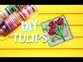 DIY Как вышить цветок/Вышивка лентами на гобелене/Tullip Ribbon Embroidery