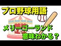 プロ野球用語「メリーゴーランド」の意味を知ってますか？