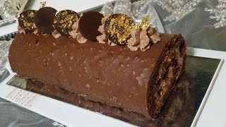 bûche chocolat cacahuètes cاسهل و اسرع بيش او رولي يمكن تحضري راقي اقتصادي ولذيذ ما تشبعوش منو