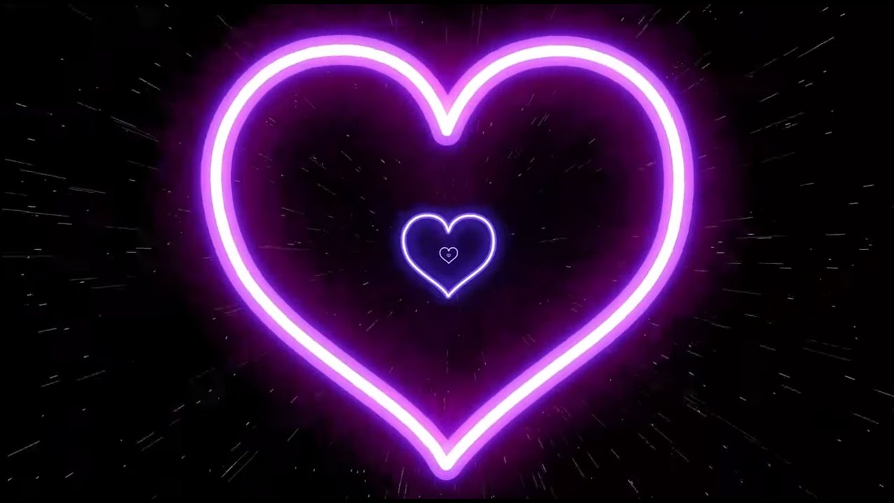 Neon Lights Love Heart Tunnel Background 4K 60P ๐ Purple Heart ...