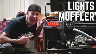 Golf Cart Pt. 4 | Muffler Hack, Lights, Body Mounted!