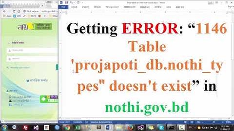 Getting ERROR: “1146 Table 