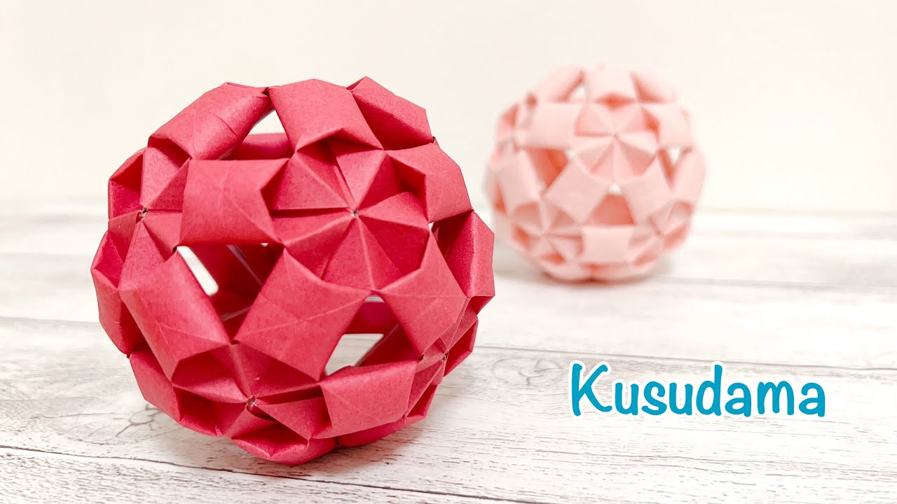 折り紙 ポコポコ膨らんだかわいいくす玉を作ってみた!作り方/How to make a kusudama with a cute inflated shape using origami.