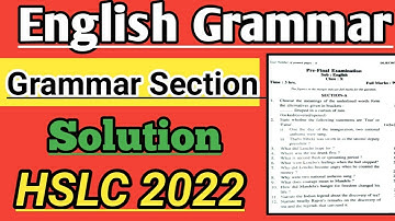 Common English Grammar For HSLC Exam 2022||English Grammar Solution||Class 10||Important Grammar||