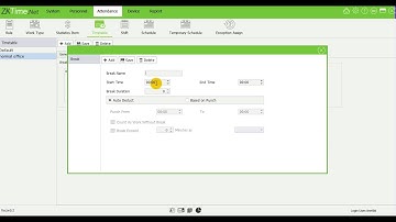 Zktime - Setting Employee Working Hours or Shift