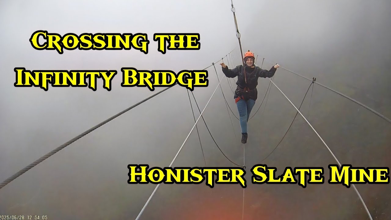 Crossing the Infinity Bridge. Honister Slate Mine. Keswick - YouTube