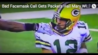 #zennie62 bad facemask call gets packers aaron rogers hail mary win
over lions #gbvsdet the green bay beat detroit on a pass that...