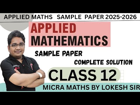 Class 12 Applied Mathematics Sample Paper 2025 2026