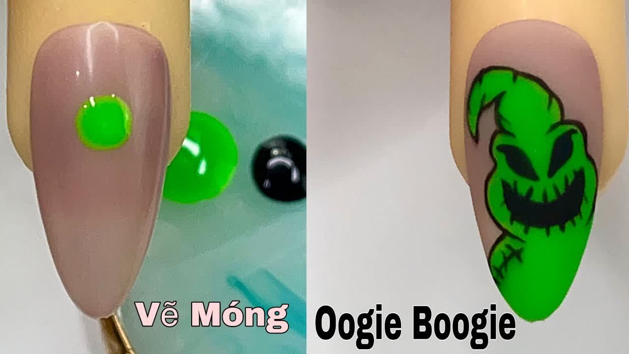 Step-by-step guide to creating Oogie Boogie nail art
