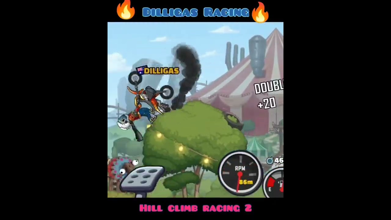 HCR2 Dirt Bike Flips and Scrub turkey ! Hill Climb Racing 