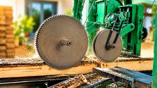 Wood Saw - The Process of Processing Pine Products at The Factory