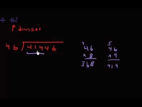 Long Division of Whole Numbers: Special Case