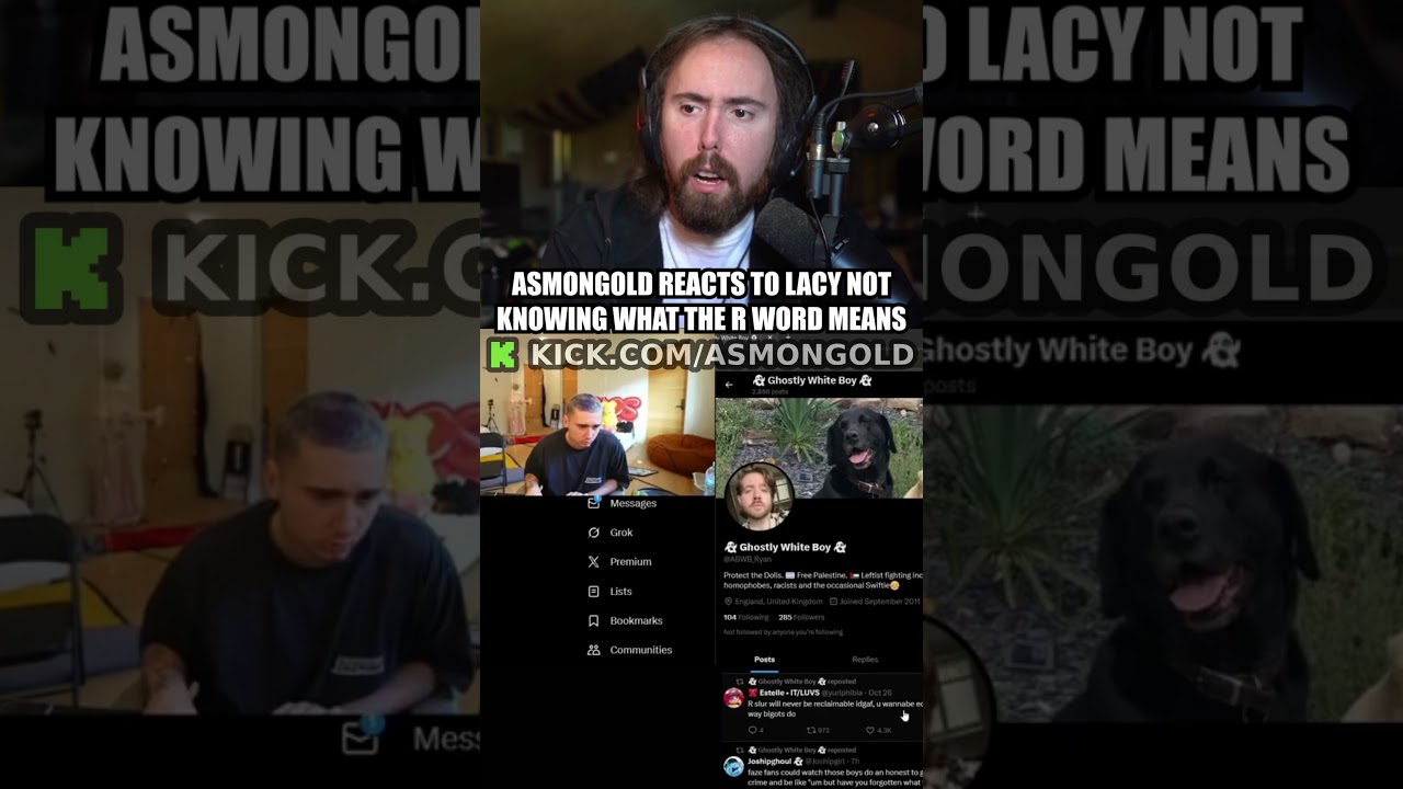 Asmongold реагирует на то, что Лейси не знает, что означает слово на букву «Р»