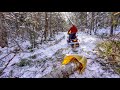 Challenging Winter Conditions | Felling Trees for My Off Grid Log Cabin Build in Winter