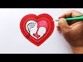 How to draw mothers day easy card