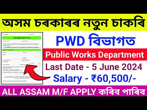 PWD Department New Vacancy 2024//How To Apply PWD Department Job//Public Works Department