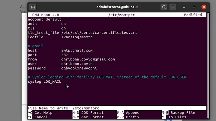 HOWTO Send an email using Gmail from a system configuration using msmtp and heirloom-mailx (Ubuntu)