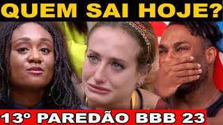 ENQUETE UOL REVELA QUEM VAI SAIR  HOJE DO BBB 23  ENTRE BRUNA, FRED E SARAH NO 13º PAREDÃO