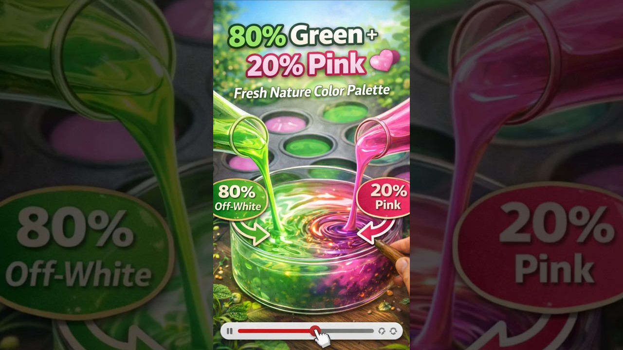 80% Green + 20% Pink | Fresh Nature Color Palette 