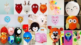 ★50 IDEAS de figuras de ANIMALES con GLOBOS comunes| ANIMALS with BALLOONS 🎈