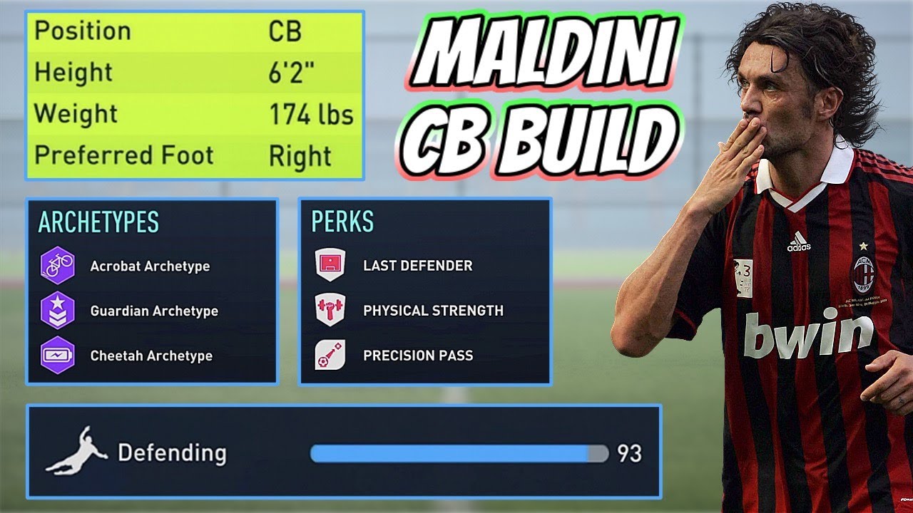 LOCKDOWN PAOLO MALDINI CENTER BACK (CB) PLAYER BUILD in FIFA 22 PRO CLUBS!