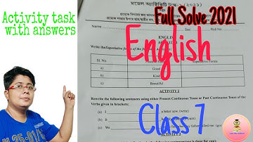 Class 7 English Model Activity Task-1 June 2021#WBBSE