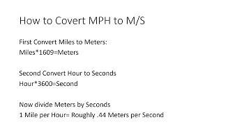 Convert MPH to M/S Physics
