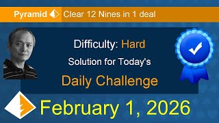 Microsoft Solitaire Collection: Pyramid - Hard - February 1, 2026 screenshot 4