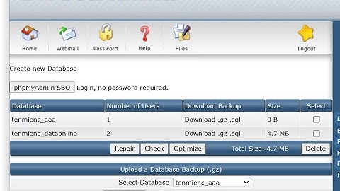 Hướng dẫn Tạo database, đăng nhập vào phpmyadmin, import database trên Hosting DirectAdmin free
