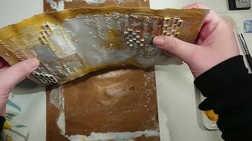 Maskulin art journal page with Finnabair rust paste and watercolors