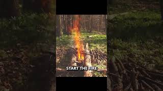 The &#39;Long Fire&#39; Campfire - Long Lasting Campfire #camping #survival #bushcraft #fire #shorts