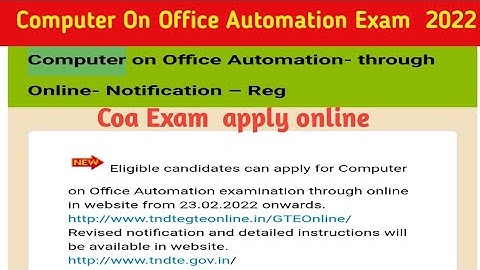computer on office automation notification apply online 2020 2