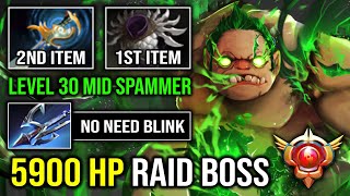 NEW Level 30 Mid Pudge Spammer 2nd Item Echo Sabre 5900 HP Raid Boss 1v5 Harpoon Dota 2