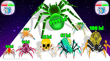 Spider Evolution Runner - Level Up Last Spider Max Level Gameplay (Insect Evolution Run) New Update