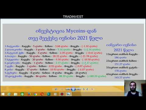 ჩემი მოგება ინვესტიციებში ივნისის თვეში, 2021 წელი, რა მაქვს რეზულტატი? (TRADINVEST)