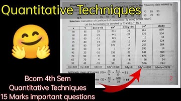15 Marks QT Bcom 4th Sem Important Questions Quantitative Techniques for Business CBCS Karnataka