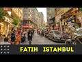 Istanbul city walking tour in 4k - Walking Around Fatih Istanbul - 4k UHD 60fps - Turkey walk in 4k