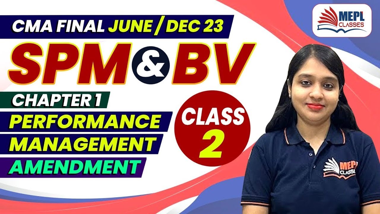 CMA Final June/Dec 23 SPM&BV Chapter1 PERFORMANCE MANAGEMENT