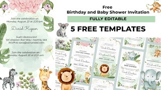 Download Free Animated Birthday \& Baby Shower Invitation | First Birthday Video Invitation