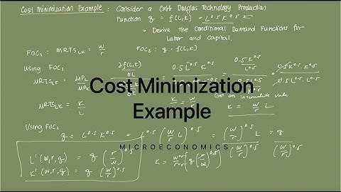 Cost Minimization Example